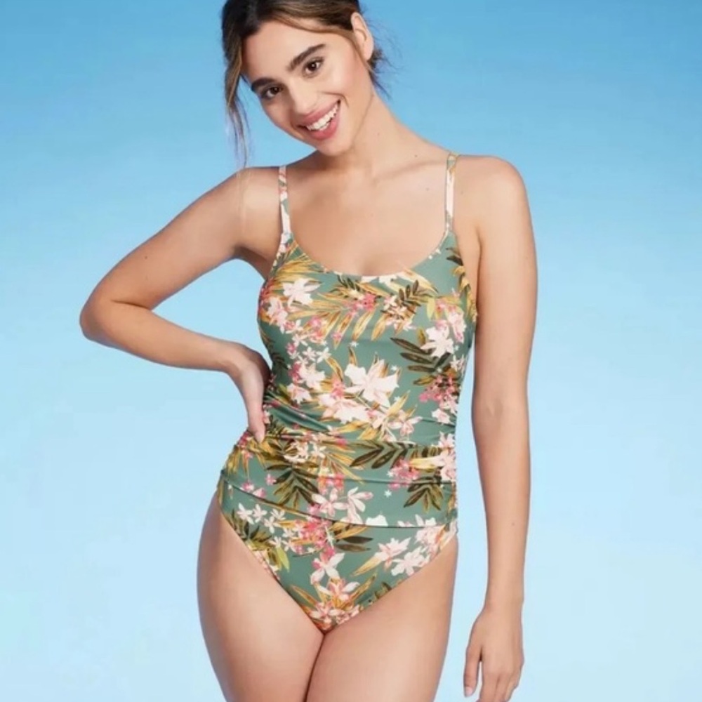 Kona Sol Floral Swimsuit Sz L